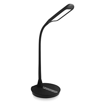 TROND Halo 11W LED Desk Lamp with USB Charging Port (Premium Diffusion Film, 3 Lighting Modes, 5-Level Dimmable, 30-Minute Timer, Flexible Gooseneck, Glare-Free, Matte Black)