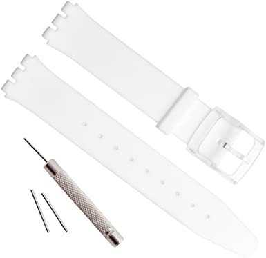 OliBoPo Ultra-Thin Replacement Waterproof Silicone Rubber Watch Strap Watch Band for Swatch Skin Series