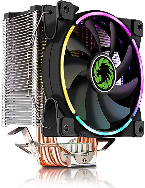 CPU Cooler, 120mm Addressable RGB PWM Fan with 4 Copper Heatpipes, GAMEMAX GAMMA-500-RAINBOW