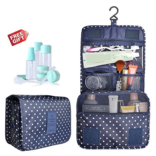 Hanging Toiletry Bag,Portable Travel Camping Organizer Waterproof Cosmetic Makeup Shaving Bag Toiletry Kit for Men & Women with Sturdy Hook and Travel Bottles