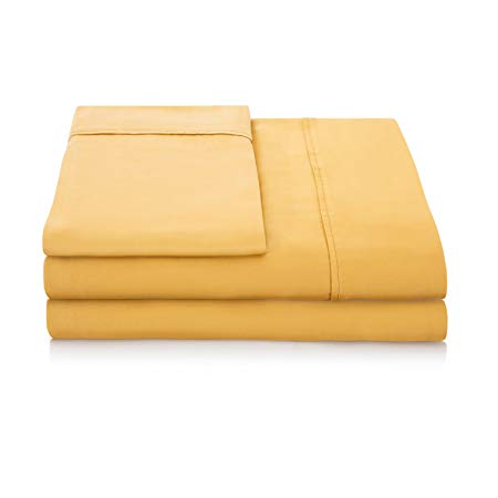 Linenspa 1500 Series 100% TENCEL Super Soft, Ultra Light Sheet Set - Twin, Mustard