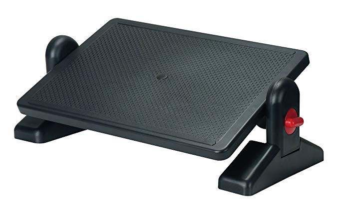 Adjustable Ergonomic Footrest (Black) (5"H x 18"W x 14"D)