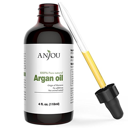 Anjou Moroccan Argan Oil 100% Pure for Hair, Face, Skin, Body & Nails, 4 fl. Oz