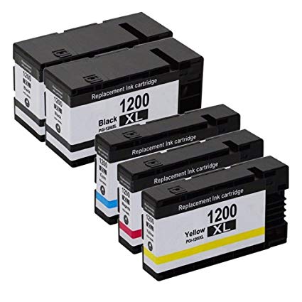 YDINK 5 Pack ( 2BK 1C 1M 1Y ) Compatible Ink Cartridge for PGI-1200XL PGI 1200 XL fit Canon MAXIFY MB2020 MB2320 Series Printer