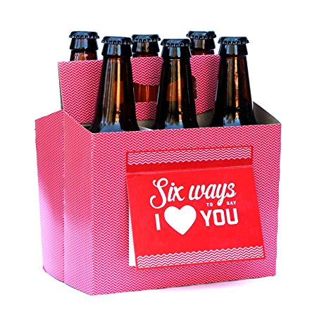 Beer Greetings - Love   Thanks   Hooray - Six Pack Greeting Card Box (Set of 4 Card Boxes in Heart You, Thanks, Hooray Designs)