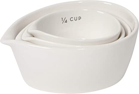 Now Designs Stone Nesting Measuring Cup Set, Ivory - Set of 4