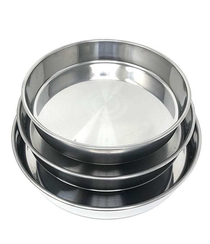 Concord Cookware 3-Piece Stainless Steel Cake Baking Pan, 11 by 12 by 14-Inch