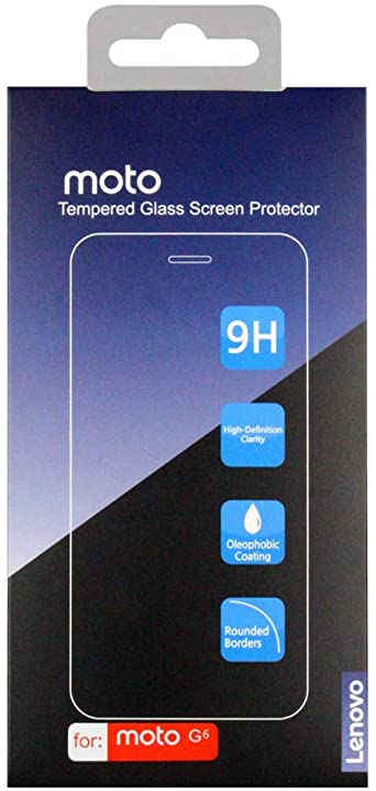 [2-Pack] Moto G6 Screen Protector, Lenovo Original Tempered Glass Screen Protector, Anti-Scratch, Anti-Fingerprint, Bubble-Free, Ultra Clear for Moto G6