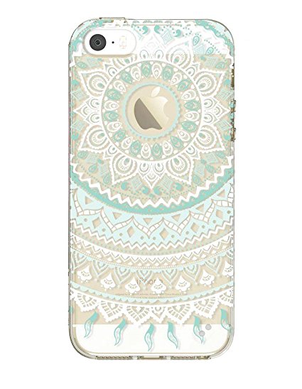 iPhone 5s Case,iPhone 5 Case, LUOLNH Totem Series Mandala TPU Silicone Skin Case Cover Phone Case Case Bumper for iPhone 5/5s(Mint)