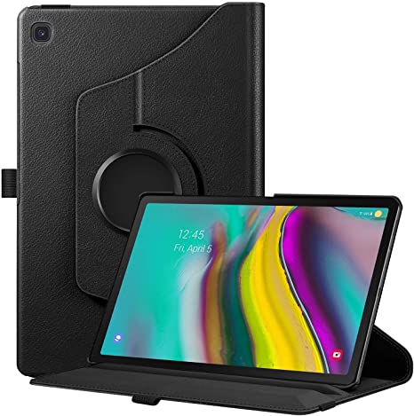 Fintie Rotating Case for Samsung Galaxy Tab S5e 10.5 2019 Model SM-T720/T725/T727, Premium PU Leather 360 Degree Swivel Stand Cover with Auto Sleep/Wake, Black