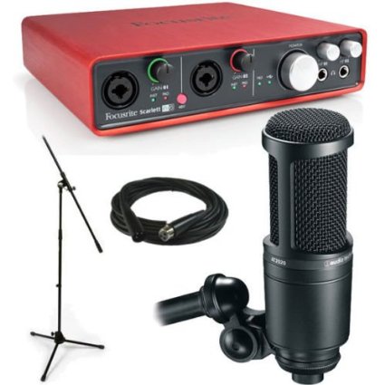 Focusrite Scarlett 6i6 USB Audio Interface With Audio-Technica AT2020 Microphone