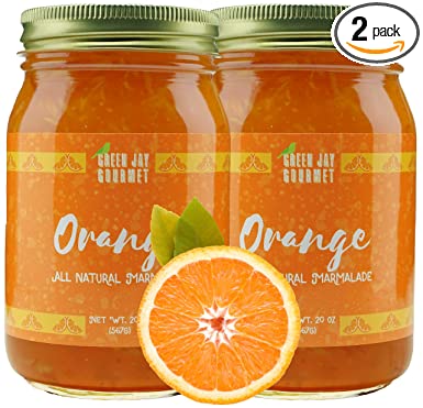 Green Jay Gourmet Orange Marmalade – All-Natural Orange Jam – Vegan, Gluten- free Marmalade - Contains No Preservatives or Corn Syrup – Made in USA Orange Jelly – 2 x 20 Ounces