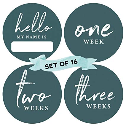 Peachly Baby Monthly Milestone Stickers (Set of 16) - Birth to 12 Months | 4 Inches