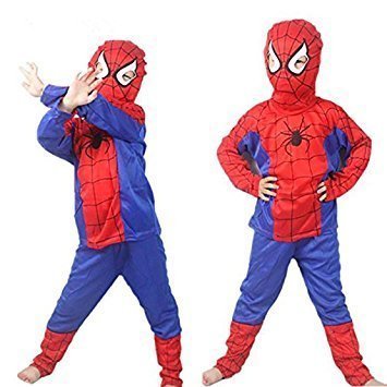 TONY STARK Spiderman Costume for Kids Halloween Cosplay, Small, 2-4 Years (Violet and Red)