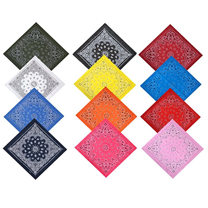 Alotpower Square Cotton Bandanas Multipurpose Handkerchiefs for Events