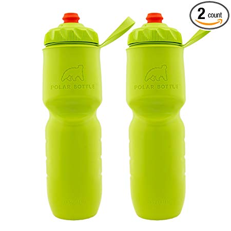 Polar Bottle 2 Pack Insulated Water Bottle 24 Oz BPA Free Sports Squeeze Water Bottles Handheld