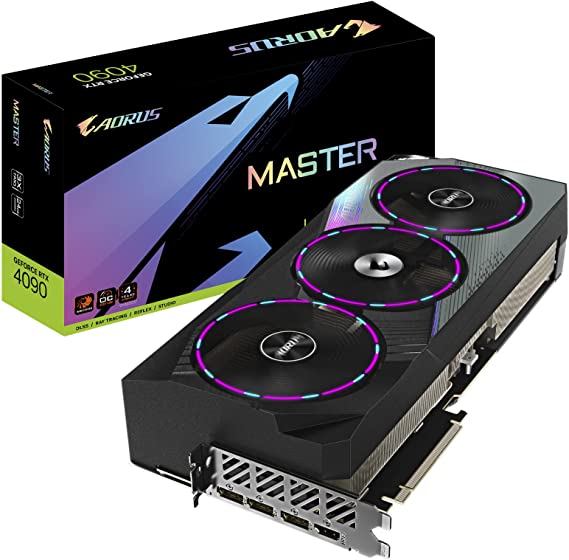 Gigabyte AORUS GeForce RTX 4090 Master 24G Graphics Card, 3X WINDFORCE Fans, 24GB 384-bit GDDR6X, GV-N4090AORUS M-24GD Video Card