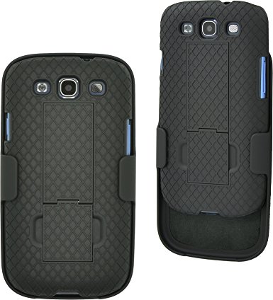 Aduro Shell Holster Combo Case with Kick-Stand for AT&T, Verizon, T-Mobile, US Cellular,Sprint Samsung Galaxy S3