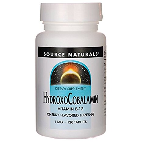 Source Naturals HydroxoCobalamin Vitamin B-12 1mg, Cherry Flavored - 120 Lozenges