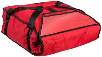 Polar Tech 810 RED Nylon Fabric Jumbo Thermo Insulated Pizza Carrier, 20" Length x 19-1/2" Width x 7-1/2" Depth, Red