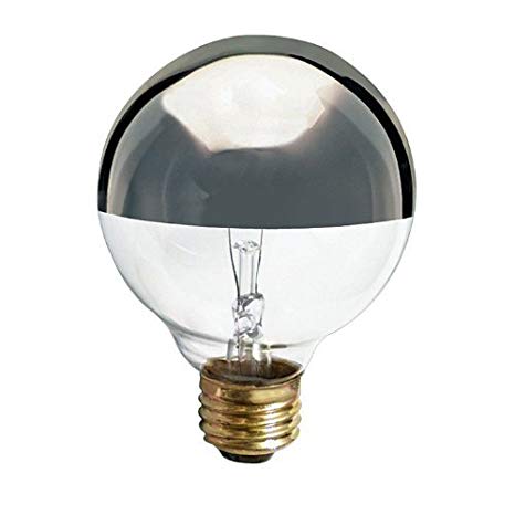 (6 Pack) Satco S3861 - 40 Watt Light Bulb - G25 Globe - Clear Silver Bowl - 1,500 Life Hours - 280 Lumens - Medium Base - 120 Volt