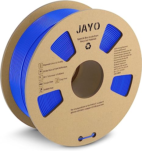 JAYO PLA  Filament 1.75mm, PLA Plus 3D Printer Filament 1.1KG, Dimensional Accuracy  /- 0.02mm, Neatly Wound Filament, Toughness 3D Printing Filament, 1.1 kg Spool(2.42 LBS), 363 Meters, PLA  Blue