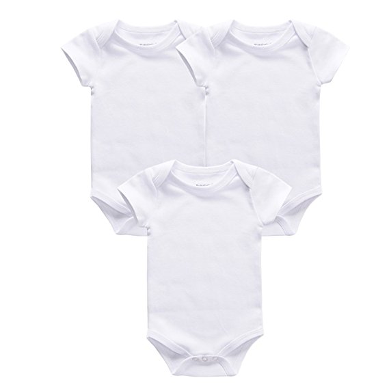 Baby Bodysuit White Unisex Short Sleeve Onesies 100% Cotton Gift Newborn