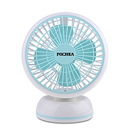 Fochea 6 Inch USB Desk Fan Small Quiet Table Personal Fan with Retractable 3.6ft USB Cable, 360°Horizontal Rotation, 2 Speed Setting, for Office Or Home Use