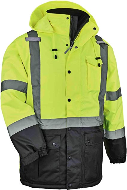 High Visibility Reflective Winter Safety Jacket, Insulated Parka, ANSI Compliant, Ergodyne GloWear 8384