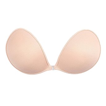 MITALOO Self Adhesive Backless Push Up Plunge Bra Invisible Strapless Bra with Buckle