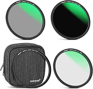 NEEWER 62mm 4-in-1 Magnetic Lens Filter Kit, Includes Neutral Density ND1000 MCUV CPL Adapter Ring with 42-Layer Coating/Ultra Slim/Waterproof/Scratch Resistant HD Optical Glass&Water-Resistant Pouch