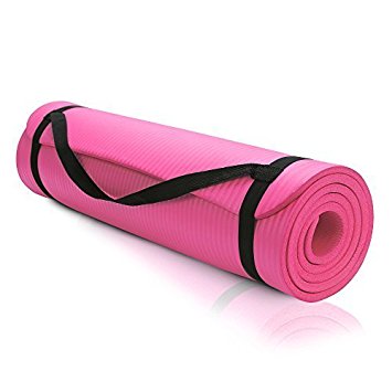 MESIKA Premium Exercise Yoga Mat - Anti-Tear High Density Comfort Foam All-Purpose 10 MM Extra Thick   Carrying Strap