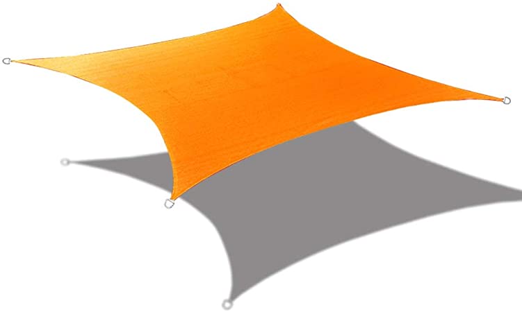 Alion Home 10' x 13' Waterproof Woven Sun Shade Sail in Vibrant Colors (Tangerine Orange)