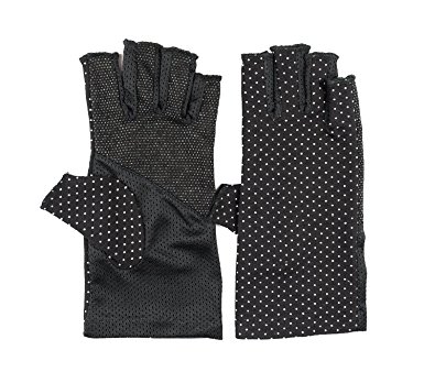 Womens Sunscreen Fingerless Gloves UV Sun Lightweight Cotton Driving Gloves