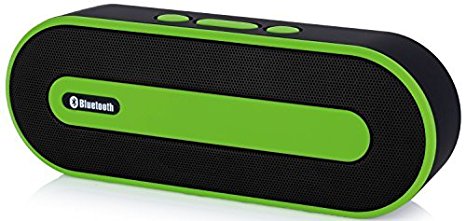 Bluetooth Speakers, Surround Sound Mini Portable Bluetooth Speakers Stereo Wireless Speakers, Powerful Bass with Build-in Rechargeable Battery 10 Hours Playtime for Smartphone and Tablet (Green)
