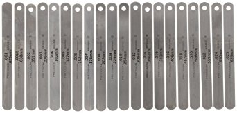 Precision Brand 19740 Steel Thickness Feeler Gage Poc-Kit Assortment, 1/2" Width, 5" Length, 20 Blades