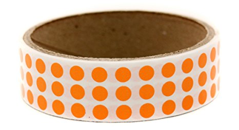 Orange, 1/4" Color Coding Dot Labels w/ Permanent Adhesive | 1,000 - 0.25 inch Circle Stickers per Roll