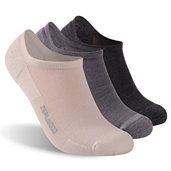 No Show Athletic Socks, ZEALWOOD Unisex Merino Wool Ultra-Light Running Tennis Golf Socks 1/3 Pairs