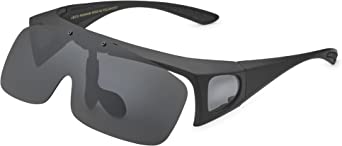 Polarized Sunglasses Fit Over Prescription Glasses for Men Women Flip Up Shield Wrap Around Driving Shades