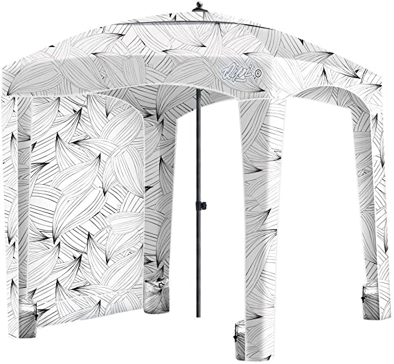 Qipi Beach Cabana - Easy to Set Up Canopy, Waterproof, Portable 6' x 6' Beach Shelter, Included Side Wall, Shade with UPF 50  UV Protection, Ultimate Sun Umbrella - for Kids, Family & Friends
