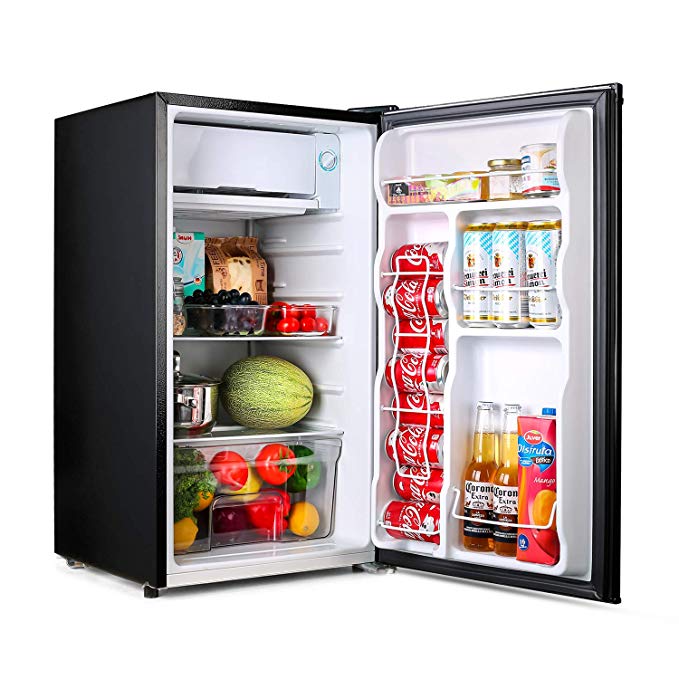 Compact refrigerator, TACKLIFE Mini Fridge with Freezer, 3.2 Cu.Ft, Silence, 1 Door, Black, Ideal Small Refrigerator for Bedroom, Office, Dorm, RV - MPBFR321