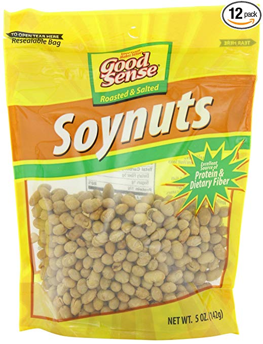 Good Sense Roasted & Salted Soynuts, 5-Ounce Bags (Pack of 12)