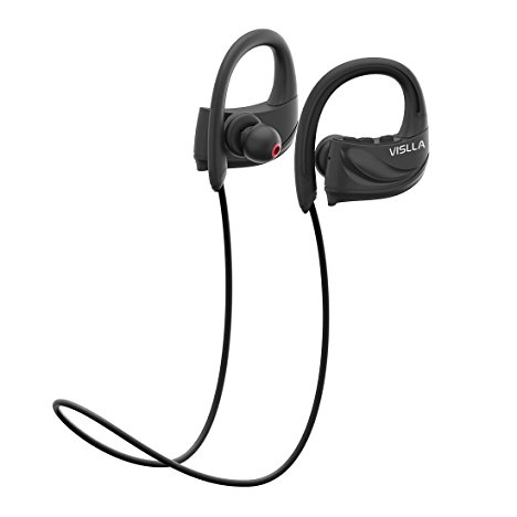Vislla Bluetooth Headphones,Best IPX7 Waterproof Wireless Sports Earphones Stereo with Mic Earbuds Support 8-Hour Playtime and Noise Cancellation