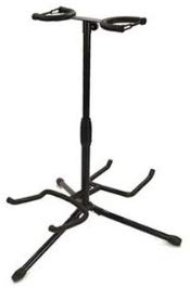 DUAL GUITAR DISPLAY STAND - TRADITIONAL DESIGN ADJUSTABLE HEIGHT FOAM PADDED New