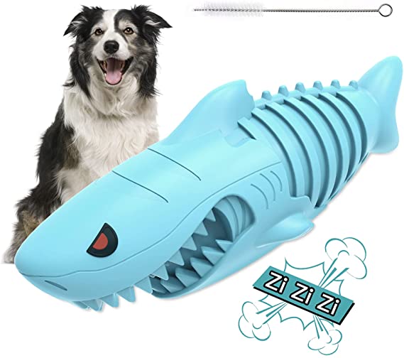 ICHECKEY Dog Chew Toys for Aggressive Chewers,Almost Indestructible Tough Durable Dog Toys with Natural Rubber,Squeaky Dog Toothbrush for Medium/Large Breed