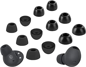 A-Focus [6 Pairs] Galaxy Buds 2 Pro 【 Memory Foam & Silicone 】 Ear Tips, L/M/S Soft Replacement Comfortable Earbuds Eartips Gel Compatible with Samsung Galaxy Buds Pro 2 SM-R510 214723 Black