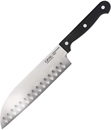 GINSU Kiso Dishwasher Safe 7"" Santoku Knife", Black (KIS-KB-DS-001-4)