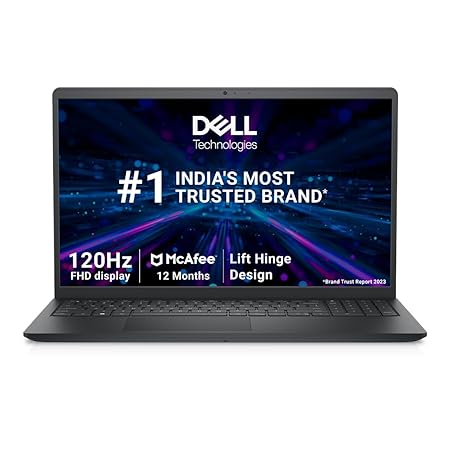 Dell 15 Laptop, AMD Ryzen 5-5500U Processor/ 8GB/ 512GB SSD/ 15.6" (39.62cm) FHD Display/AMD Radeon Graphics/Win 11   MSO'21/15 Month McAfee/Black/Thin & Light-1.83kg