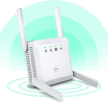 1200Mbps WiFi Range Extender Repeater,2.4 & 5GHz Dual Band WiFi Booster,Extend WiFi Signal to Smart Home & Alex Devices,WPS 360° Full Coverage