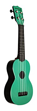 Kala Makala Waterman Soprano Ukulele with Color Top/Black Back (Seafoam Green)